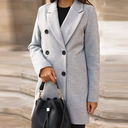 Casacos compridos de lã para o inverno, para mulher