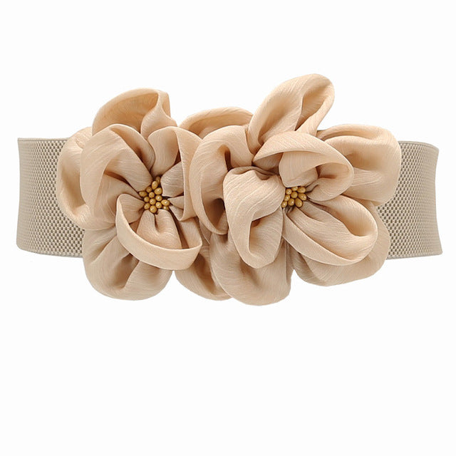 Cinto elástico de cintura com estampado floral moderno
