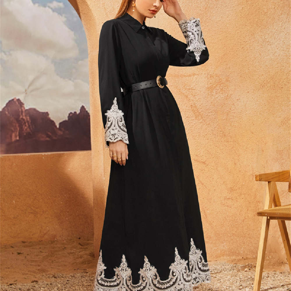 Blusa de Renda Árabe do Oriente Médio e Vestido Cardigan
