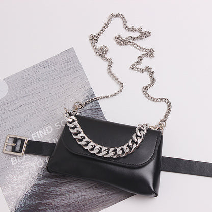 Bolsa de Cintura Retro com Corrente Destacável