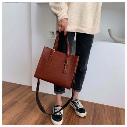 Bolsa Tote com Estampa de Pedra