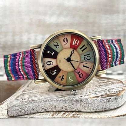 Relógio de Quartzo  Elegante com Pulseira de Denim