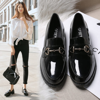 Sapatos Casuais de Estilo Britânico com Sola Grossa