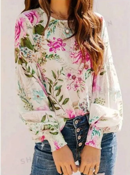 Camisa Solta e Casual de Manga Longa para Mulheres
