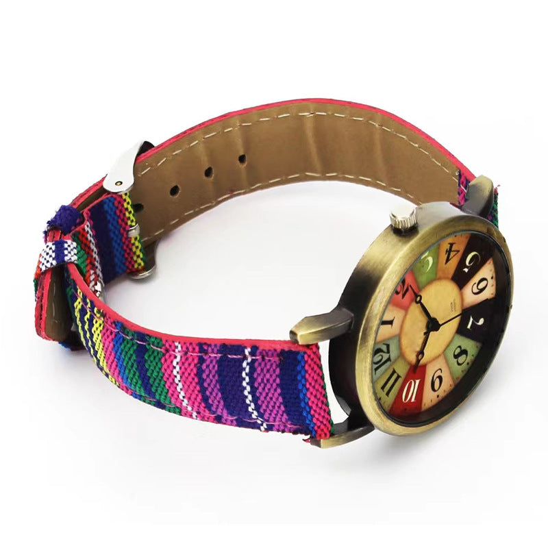 Relógio de Quartzo  Elegante com Pulseira de Denim