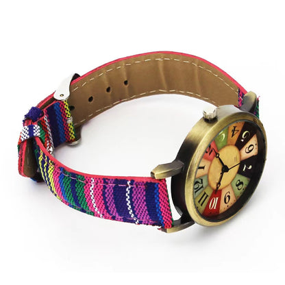 Relógio de Quartzo  Elegante com Pulseira de Denim