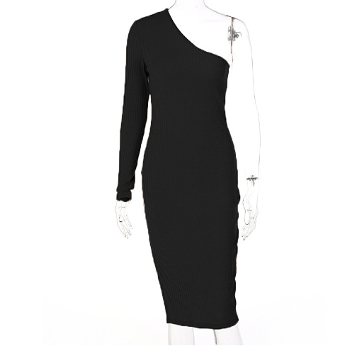 Vestido justo de um ombro só, super na moda, para o outono de 2026