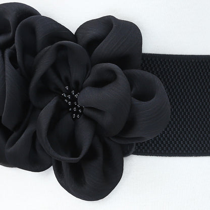 Cinto elástico de cintura com estampado floral moderno