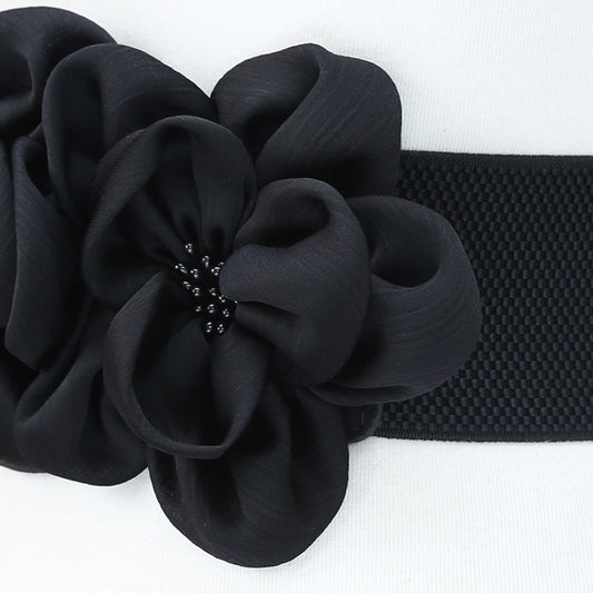 Cinto elástico de cintura com estampado floral moderno