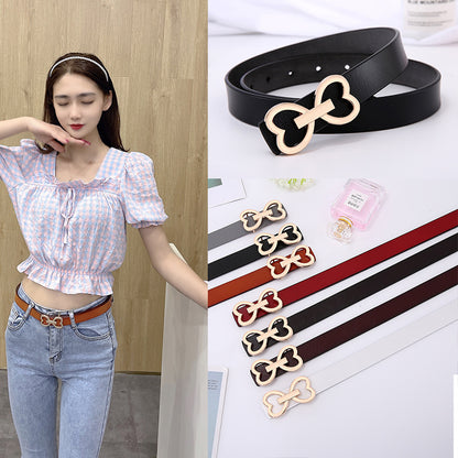 Cinto de couro em forma de coração  - Estilo retro da moda
