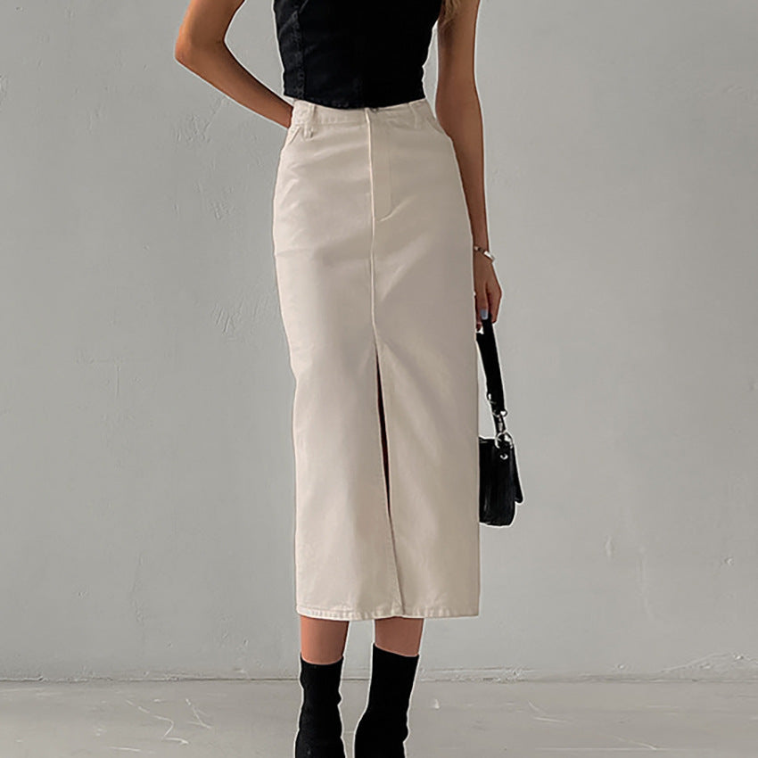 High Waist Slimming Straight Skirt for Women