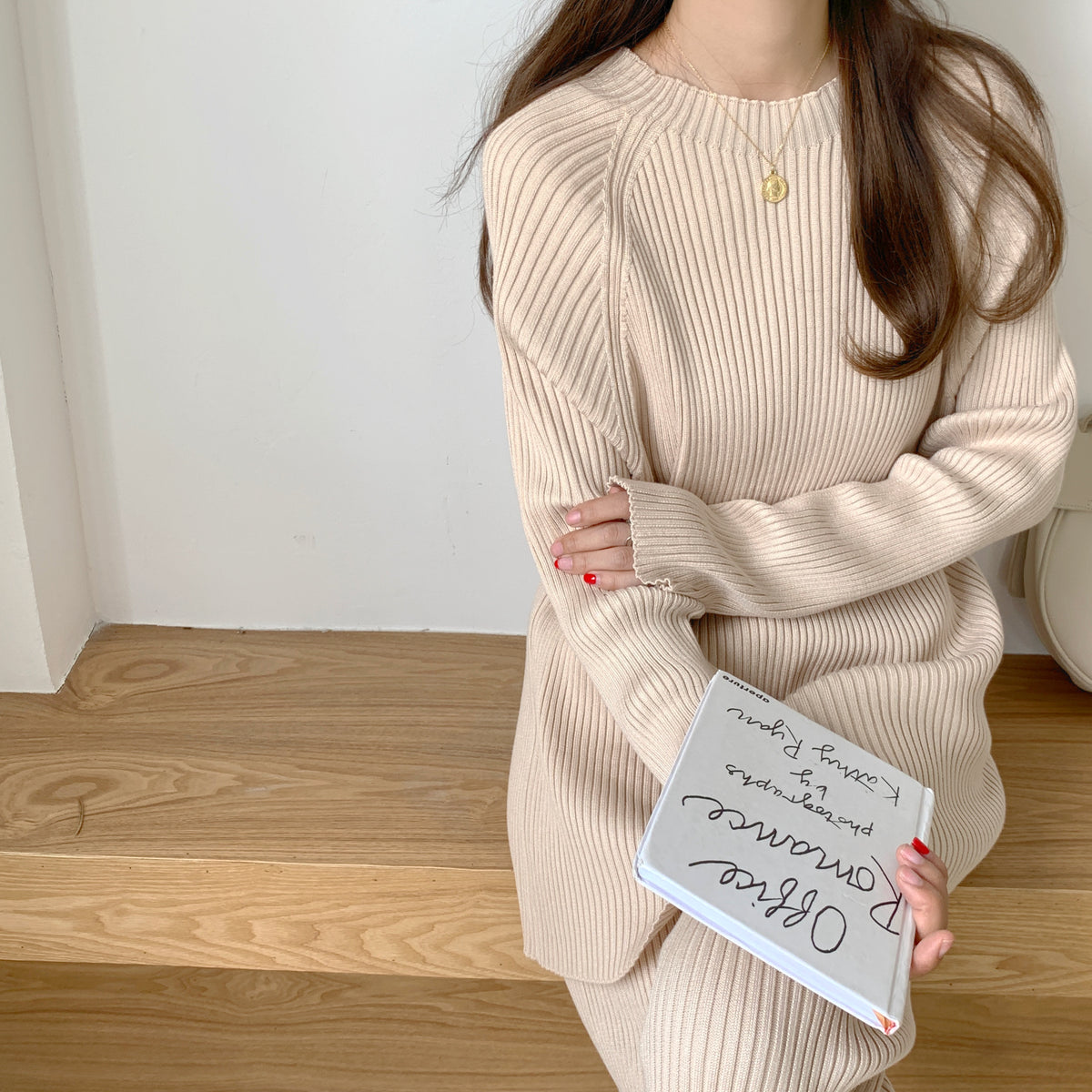 Conjunto feminino de duas peças de alta qualidade com estilo coreano