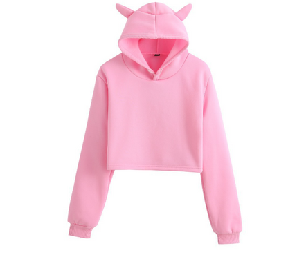 Moletom com Orelhas de Gato Coreano para Mulheres