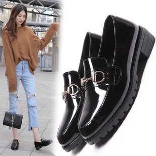 Sapatos Casuais de Estilo Britânico com Sola Grossa