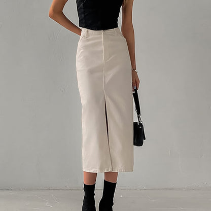 High Waist Slimming Straight Skirt for Women