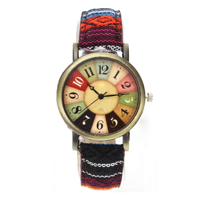 Relógio de Quartzo  Elegante com Pulseira de Denim
