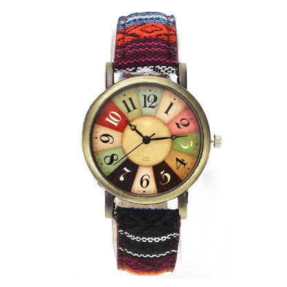 Relógio de Quartzo  Elegante com Pulseira de Denim