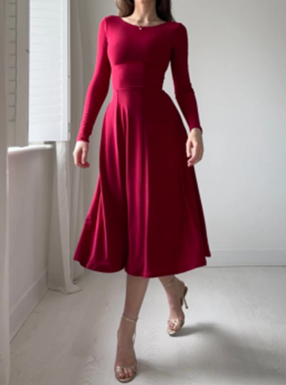 Vestido Longo de Mangas Compridas Elegante para Mulheres