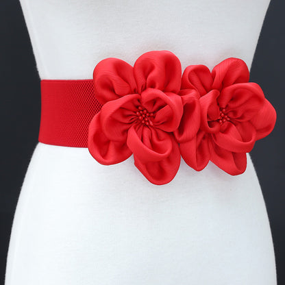 Cinto elástico de cintura com estampado floral moderno