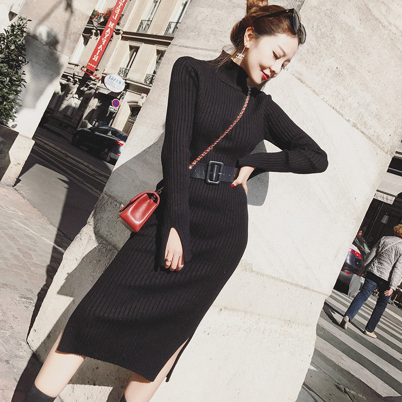 Vestido Ajustado de Tricô, Vestido Suéter
