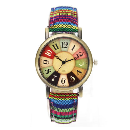 Relógio de Quartzo  Elegante com Pulseira de Denim
