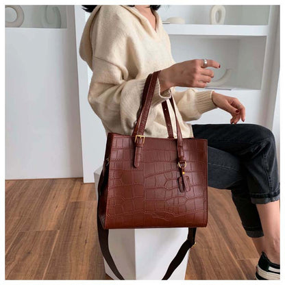 Bolsa Tote com Estampa de Pedra