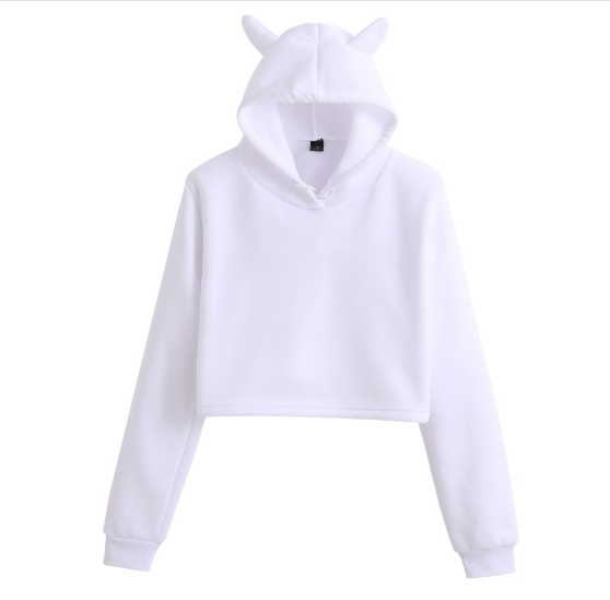 Moletom com Orelhas de Gato Coreano para Mulheres