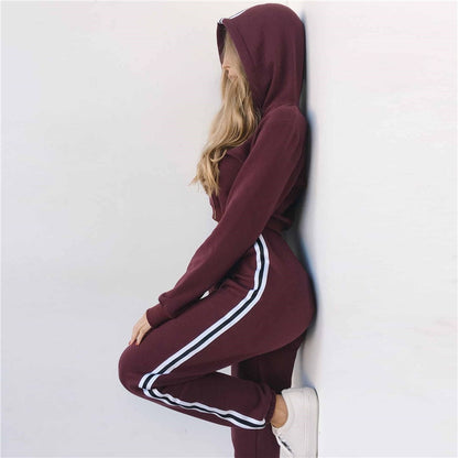 Conjunto Esportivo de Moletom com Capuz para Atividades ao Ar Livre