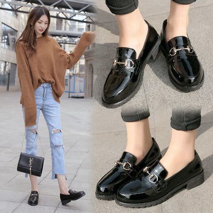 Sapatos Casuais de Estilo Britânico com Sola Grossa
