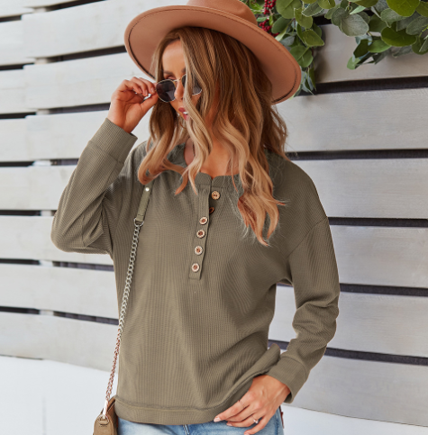 Blusa de Cor Sólida para Mulheres