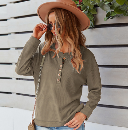 Blusa de Cor Sólida para Mulheres
