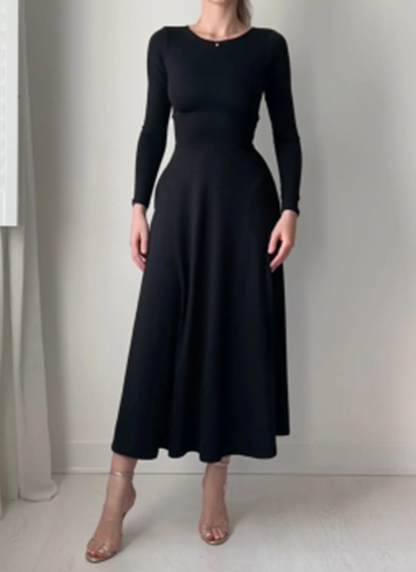 Vestido Longo de Mangas Compridas Elegante para Mulheres