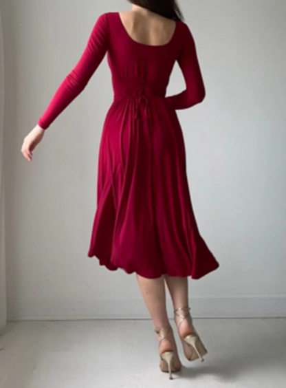 Vestido Longo de Mangas Compridas Elegante para Mulheres