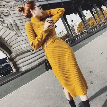 Vestido Ajustado de Tricô, Vestido Suéter