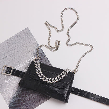 Bolsa de Cintura Retro com Corrente Destacável