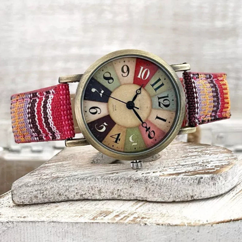 Relógio de Quartzo  Elegante com Pulseira de Denim