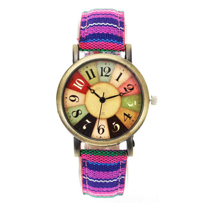 Relógio de Quartzo  Elegante com Pulseira de Denim