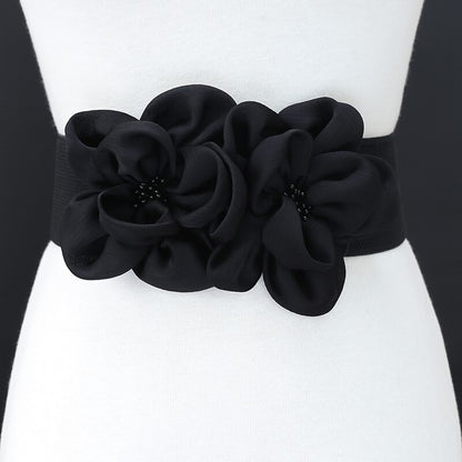 Cinto elástico de cintura com estampado floral moderno