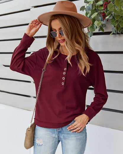 Blusa de Cor Sólida para Mulheres