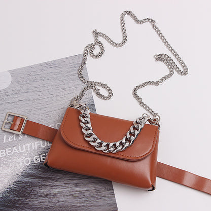 Bolsa de Cintura Retro com Corrente Destacável