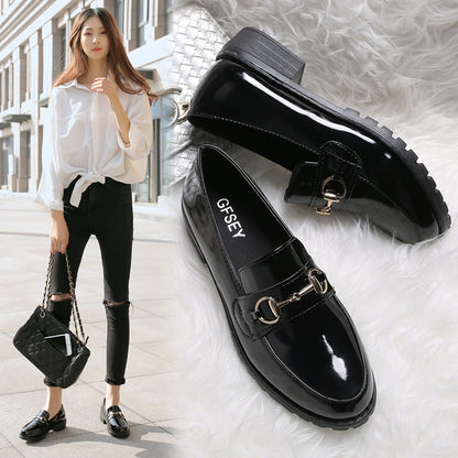 Sapatos Casuais de Estilo Britânico com Sola Grossa
