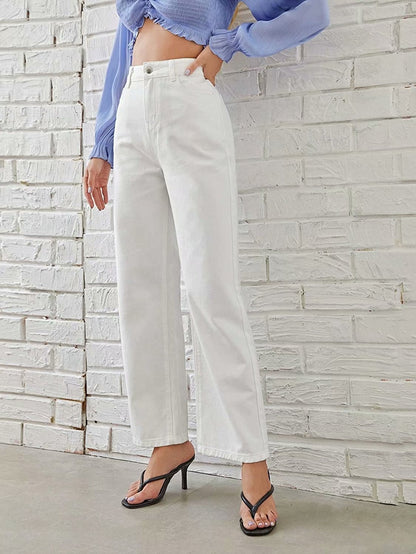 Jeans Retrô de Cintura Alta