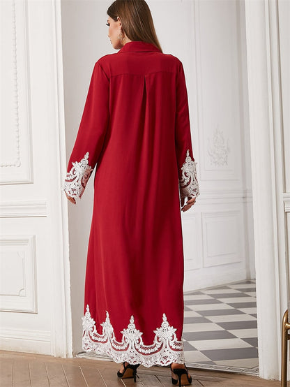 Blusa de Renda Árabe do Oriente Médio e Vestido Cardigan