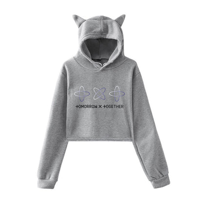 Moletom com Orelhas de Gato Coreano para Mulheres