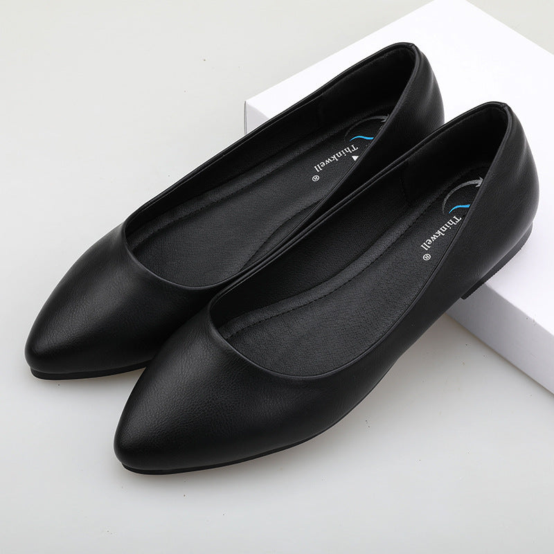 Sapatos rasos de bico fino profissionais para mulher