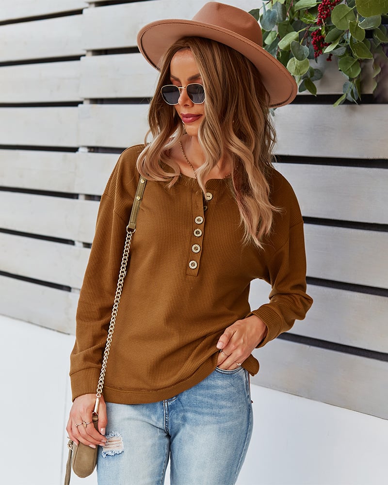 Blusa de Cor Sólida para Mulheres