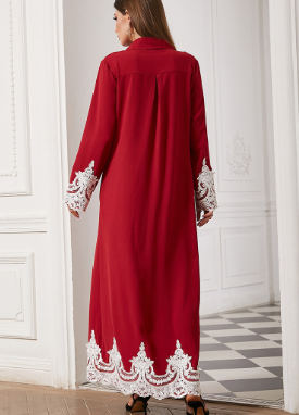 Blusa de Renda Árabe do Oriente Médio e Vestido Cardigan