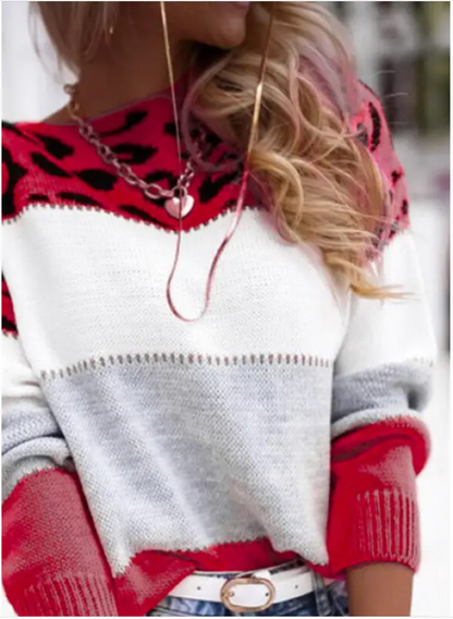 Suéter Casual Feminino com Estampa de Leopardo