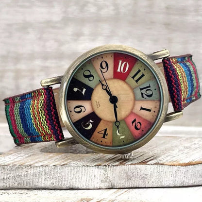 Relógio de Quartzo  Elegante com Pulseira de Denim