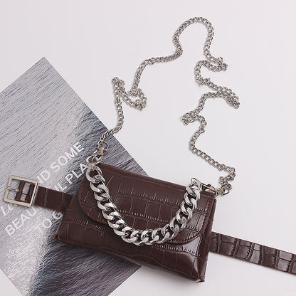 Bolsa de Cintura Retro com Corrente Destacável